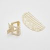 Women Afterall Hair Accessories | Rika Hair Claw & Comb Set Ivory Marble