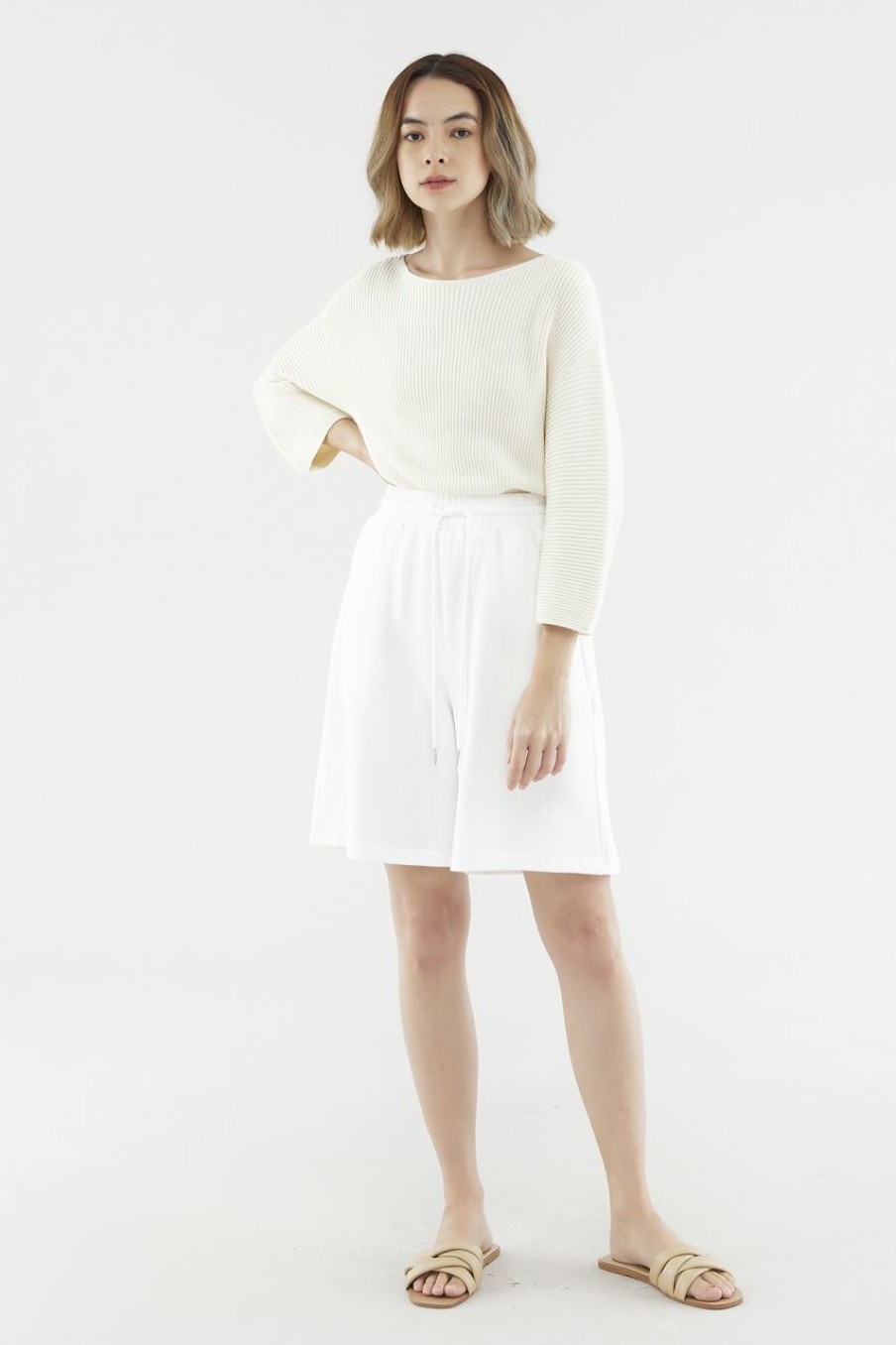 Women Afterall Shorts | The Jersey Shorts Long - White