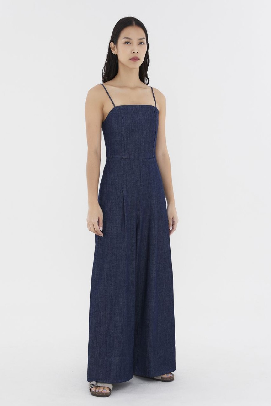 Women The Editor's Market Jumpsuits | Henzo Denim Wide Leg Jumpsuit Dark Blue