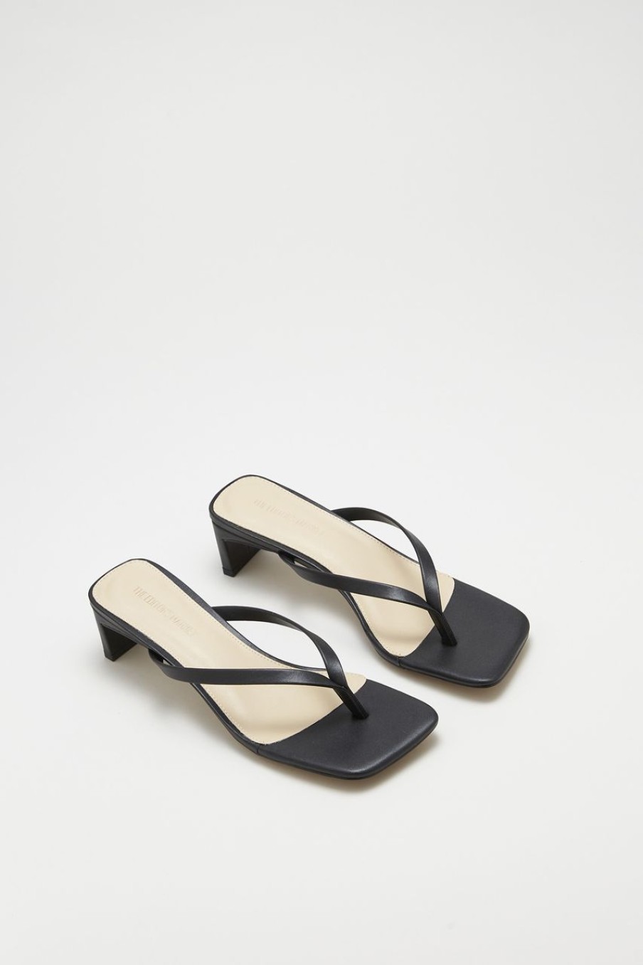 Women The Editor's Market Heels | Elena Heeled Thongs Charcoal