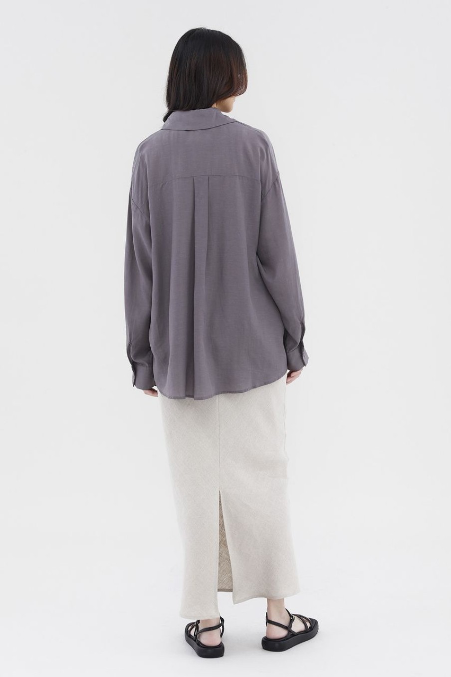 Women The Editor's Market Tops | Denery Oversized Shirt Griffin