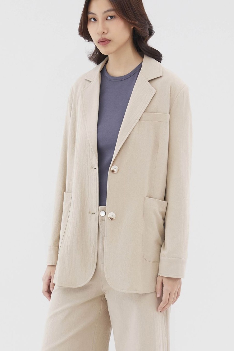 Women The Editor's Market Outerwear | Darcy Padded Blazer Latte