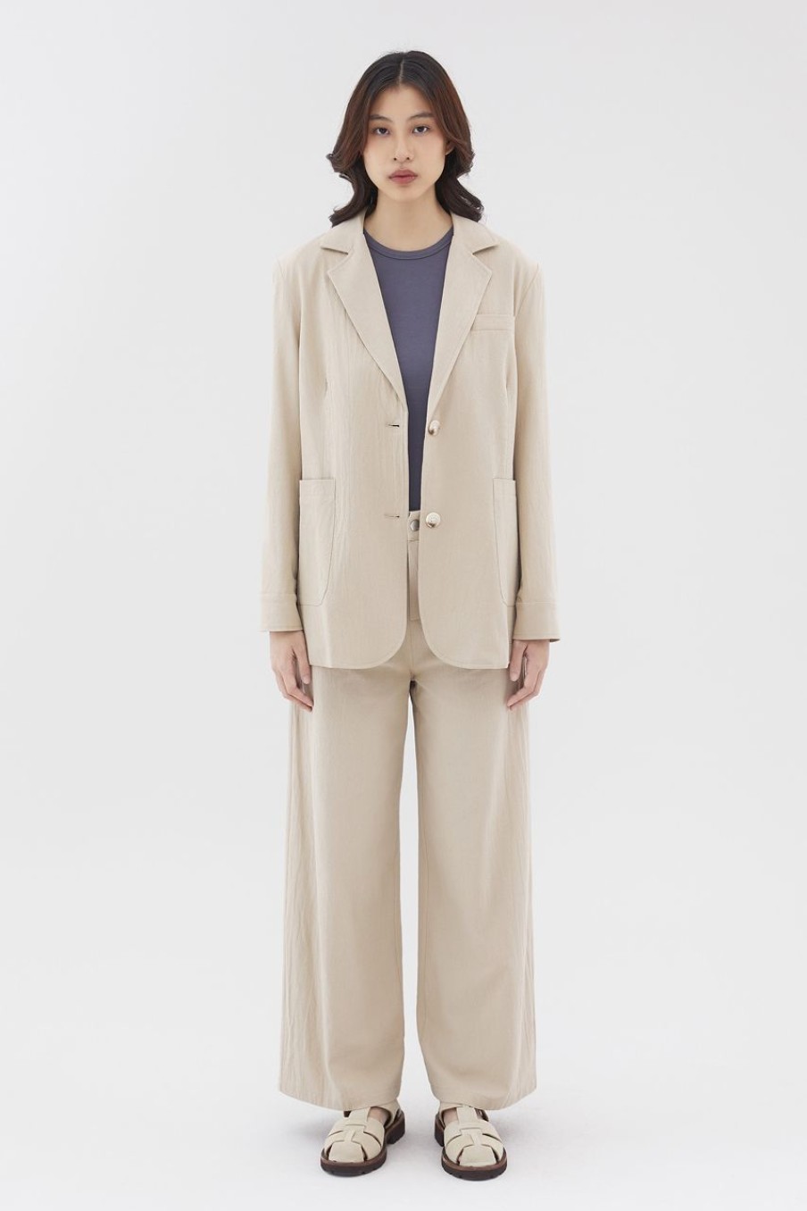 Women The Editor's Market Outerwear | Darcy Padded Blazer Latte