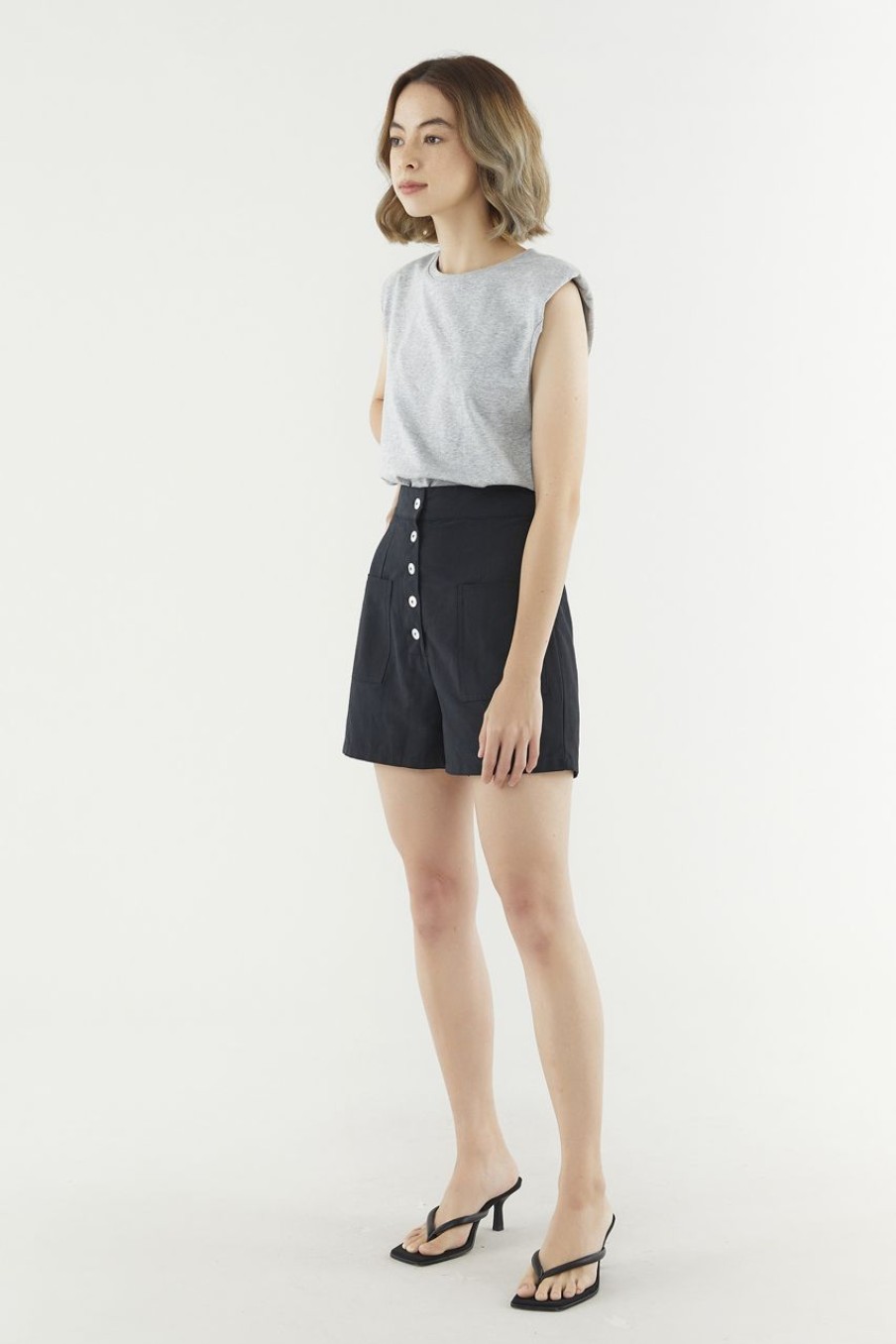 Women The Editor's Market Shorts | Brisha Button Shorts Eclipse