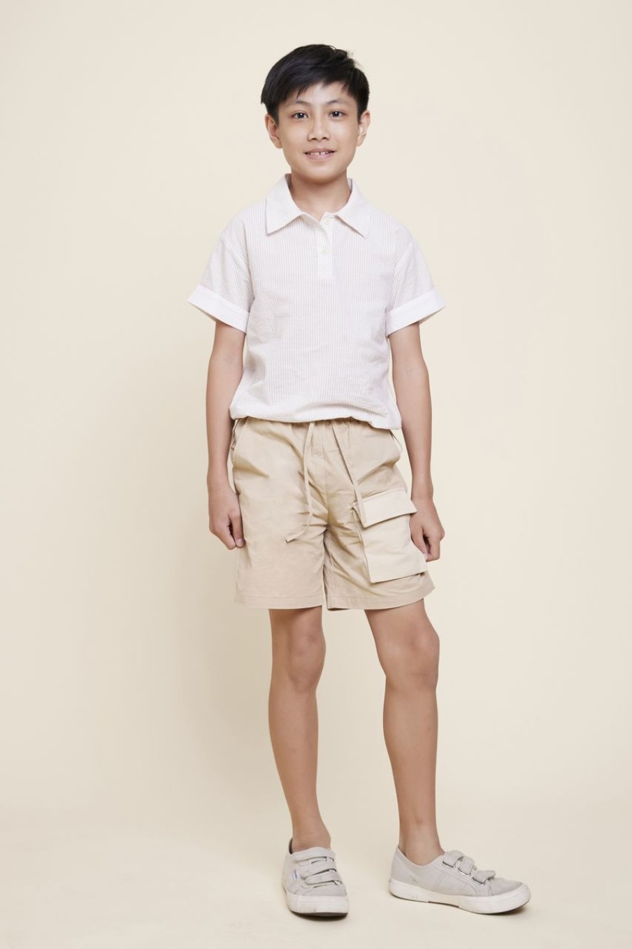 Kids Evryday Studios | Short-Sleeved Shirt Sand Stripes