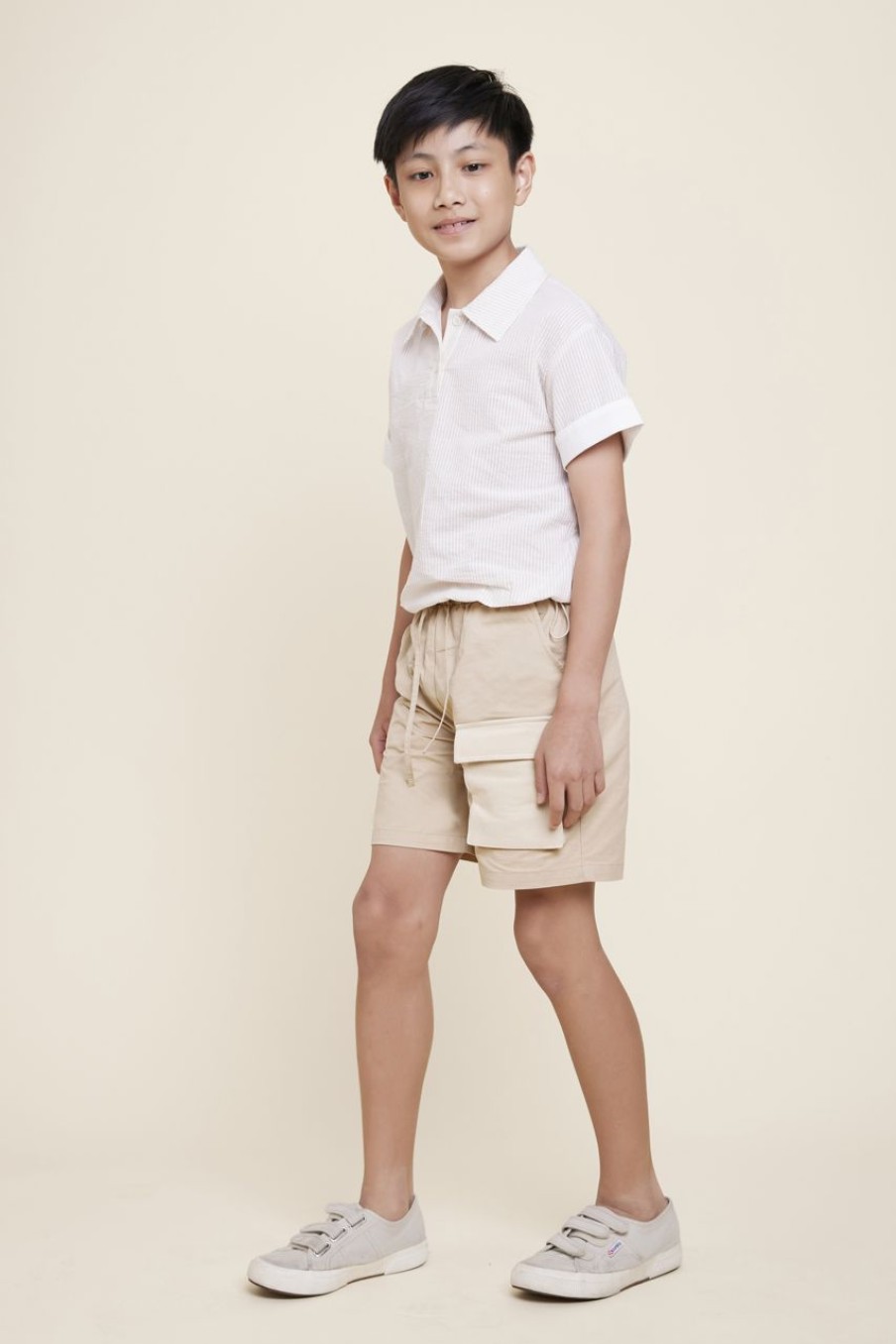 Kids Evryday Studios | Short-Sleeved Shirt Sand Stripes