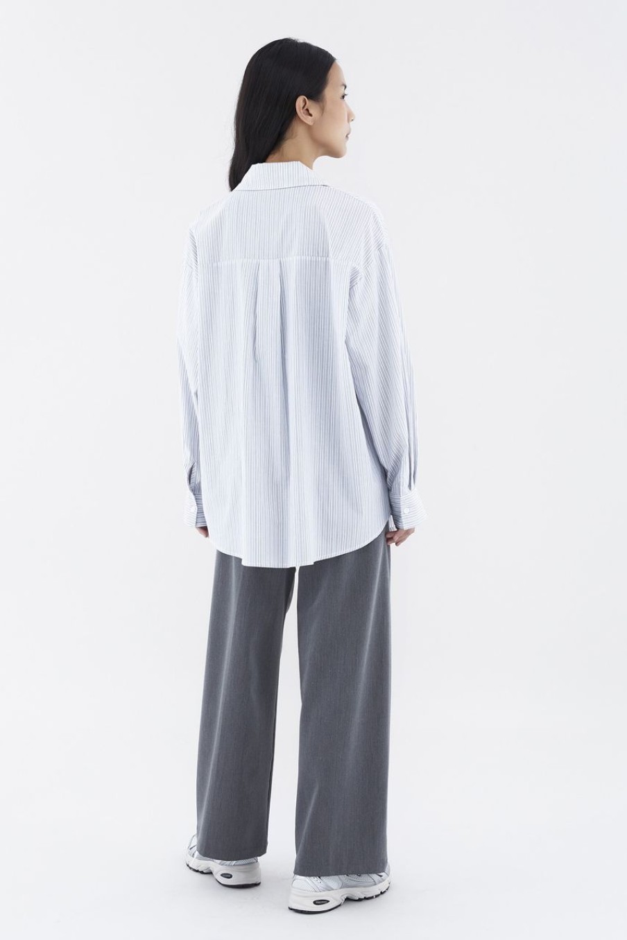 Women The Editor's Market Tops | Ryler Relaxed Stripes Shirt Light Grey