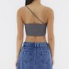 Women The Editor's Market Tops | Hinsley One-Shoulder Ruch Top Charcoal