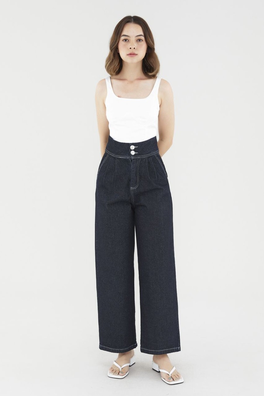 Women The Editor's Market Jeans | Jameryn High-Waist Jeans Dark Denim Blue