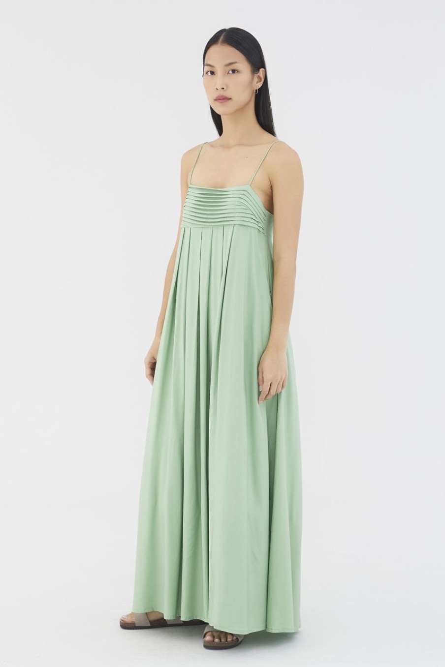 Women The Editor's Market Dresses | Geniver Pleated Dress Apple Green