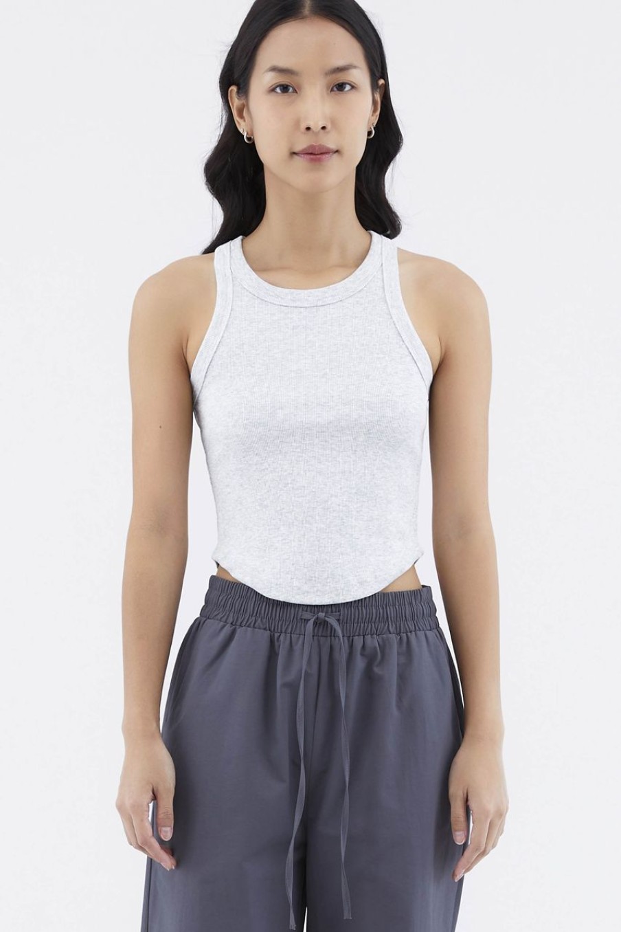 Women The Editor's Market Tops | Merda Curve Hem Tank Storm