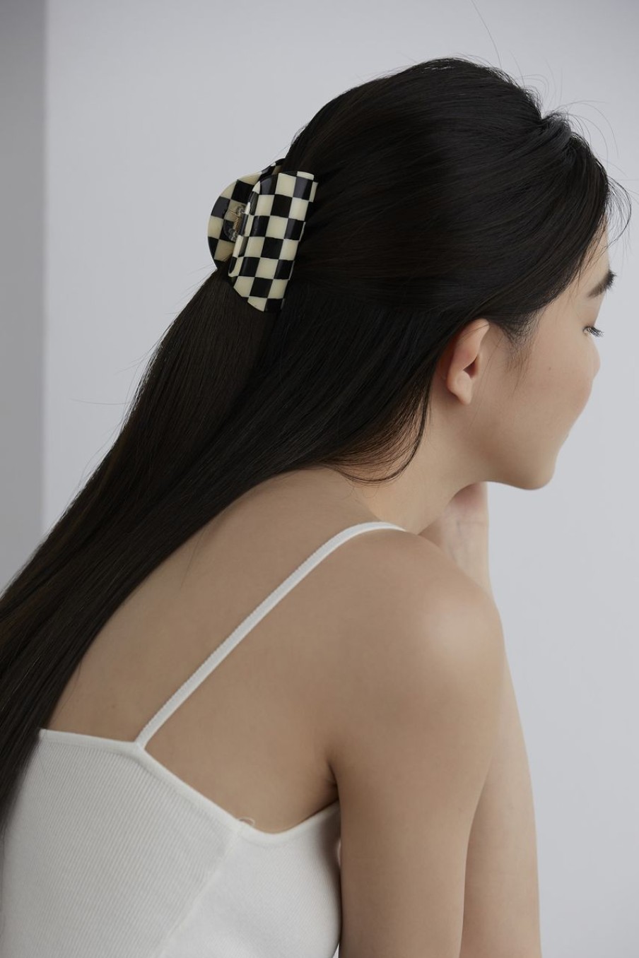 Women Afterall Hair Accessories | Reida Hair Claw Ivory/ Black Checks