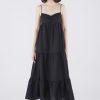 Women The Editor's Market Dresses | Rorie Linen Tiered Dress Black