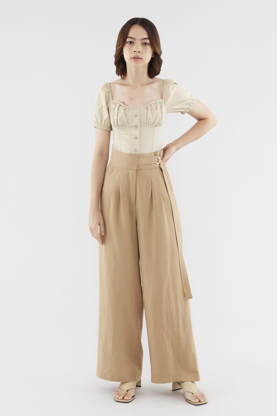 Women The Editor's Market Pants | Omyra Belted Pants Caramel