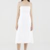 Women The Editor's Market Dresses | Penelope Linen Back-Tie Dress White