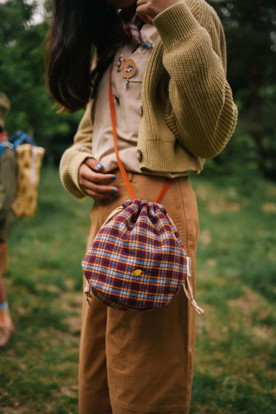 Kids Evryday Studios | Sticky Lemon Pouch Bag Tartan Stormy Purple