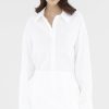 Women The Editor's Market Tops | Malitta Linen Oversized Shirt White