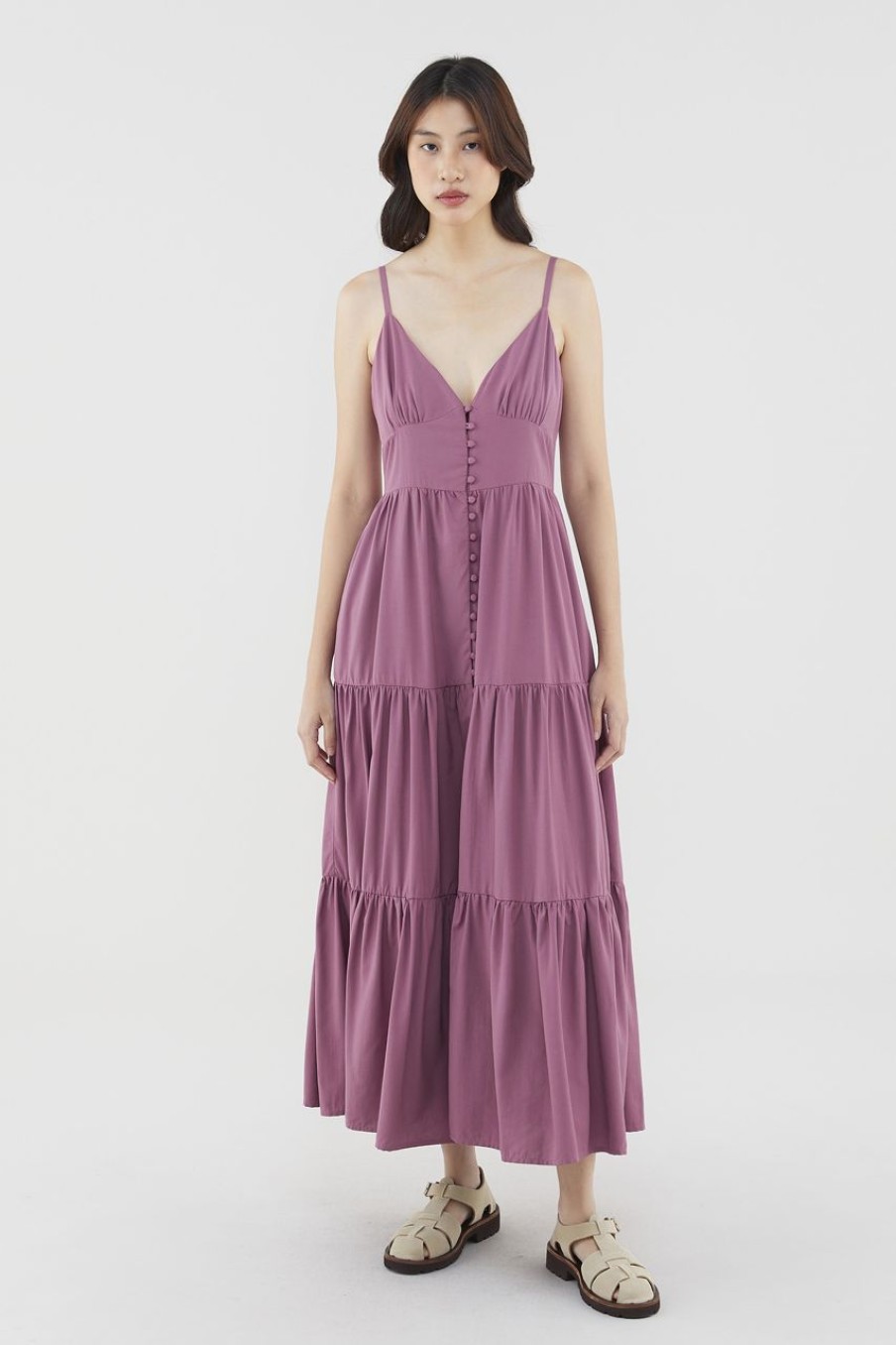 Women The Editor's Market Dresses | Cadence Bustier Tiered Dress Mauve Pink