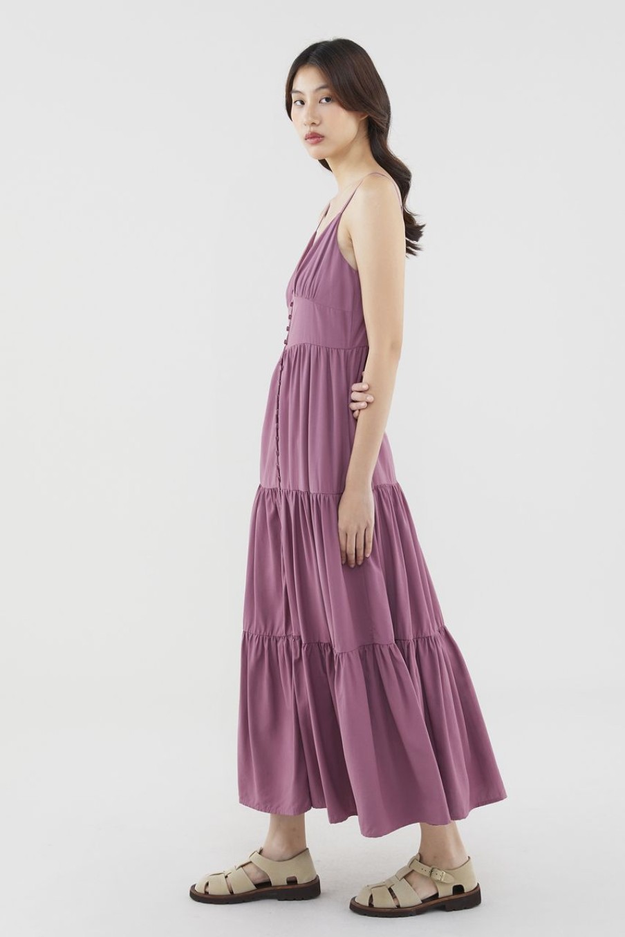 Women The Editor's Market Dresses | Cadence Bustier Tiered Dress Mauve Pink