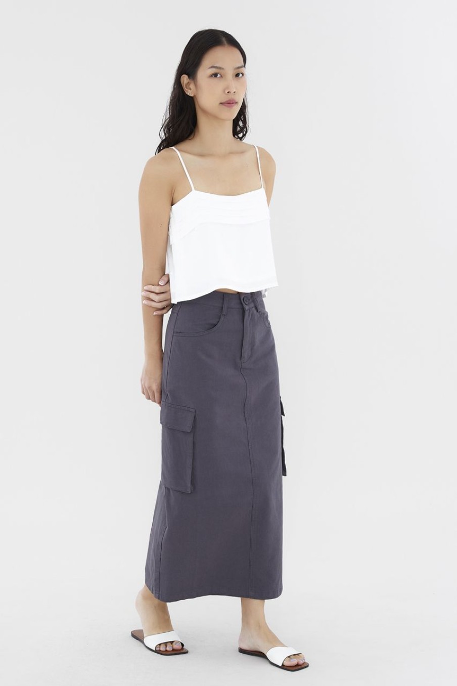 Women The Editor's Market Skirts | Arvide Cargo Skirt Charcoal