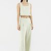 Women The Editor's Market Pants | Mabel Linen Mid-Rise Wide Leg Pants Pistachio