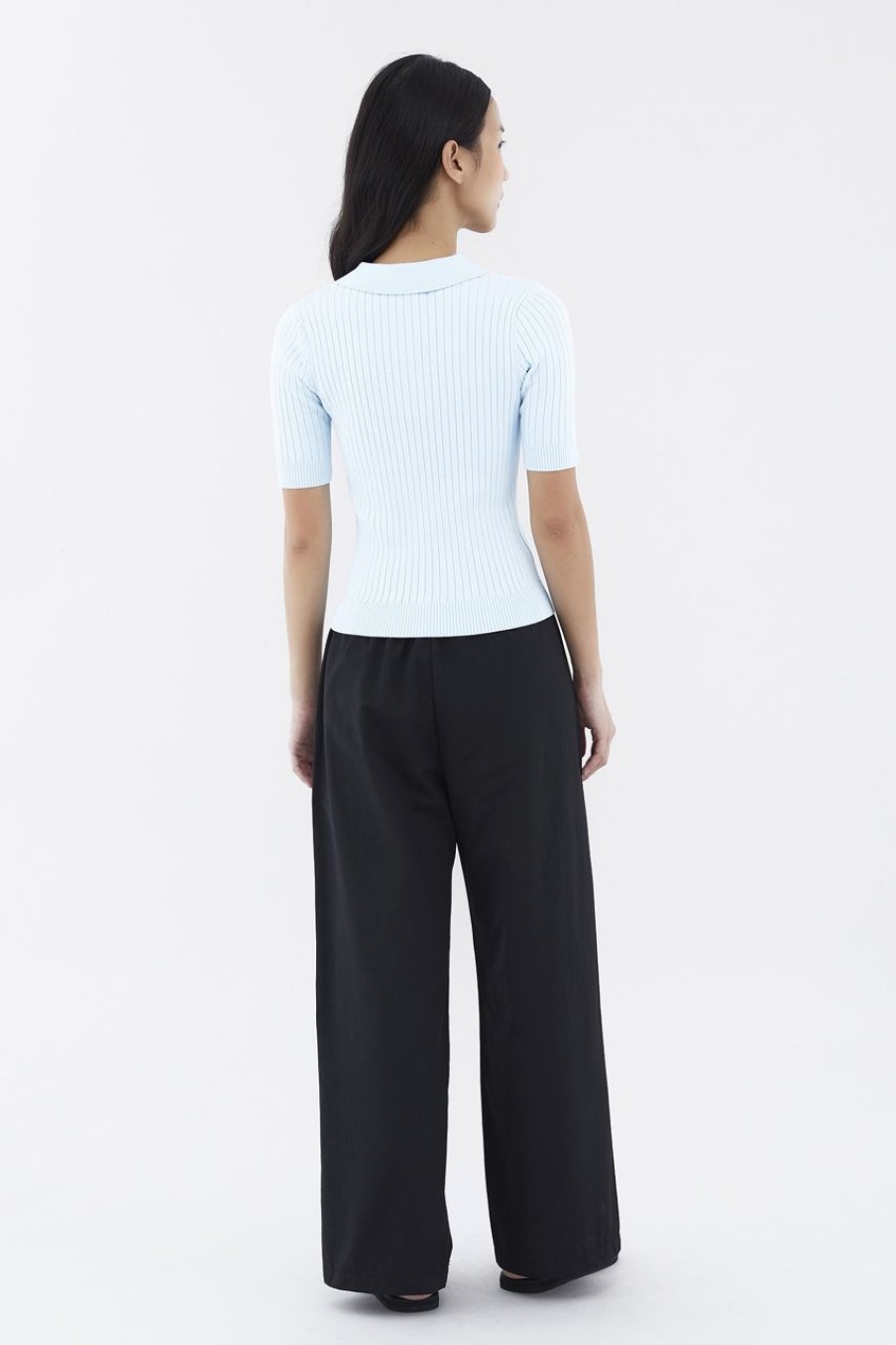 Women The Editor's Market Tops | Nodelyn Polo Knit Top Glacier