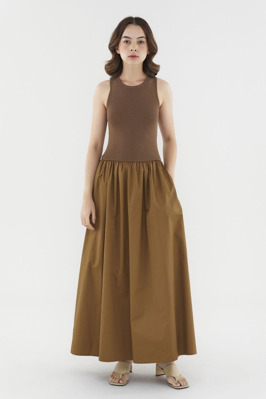 Women The Editor's Market Dresses | Andreana Tank Maxi Dress Mocha