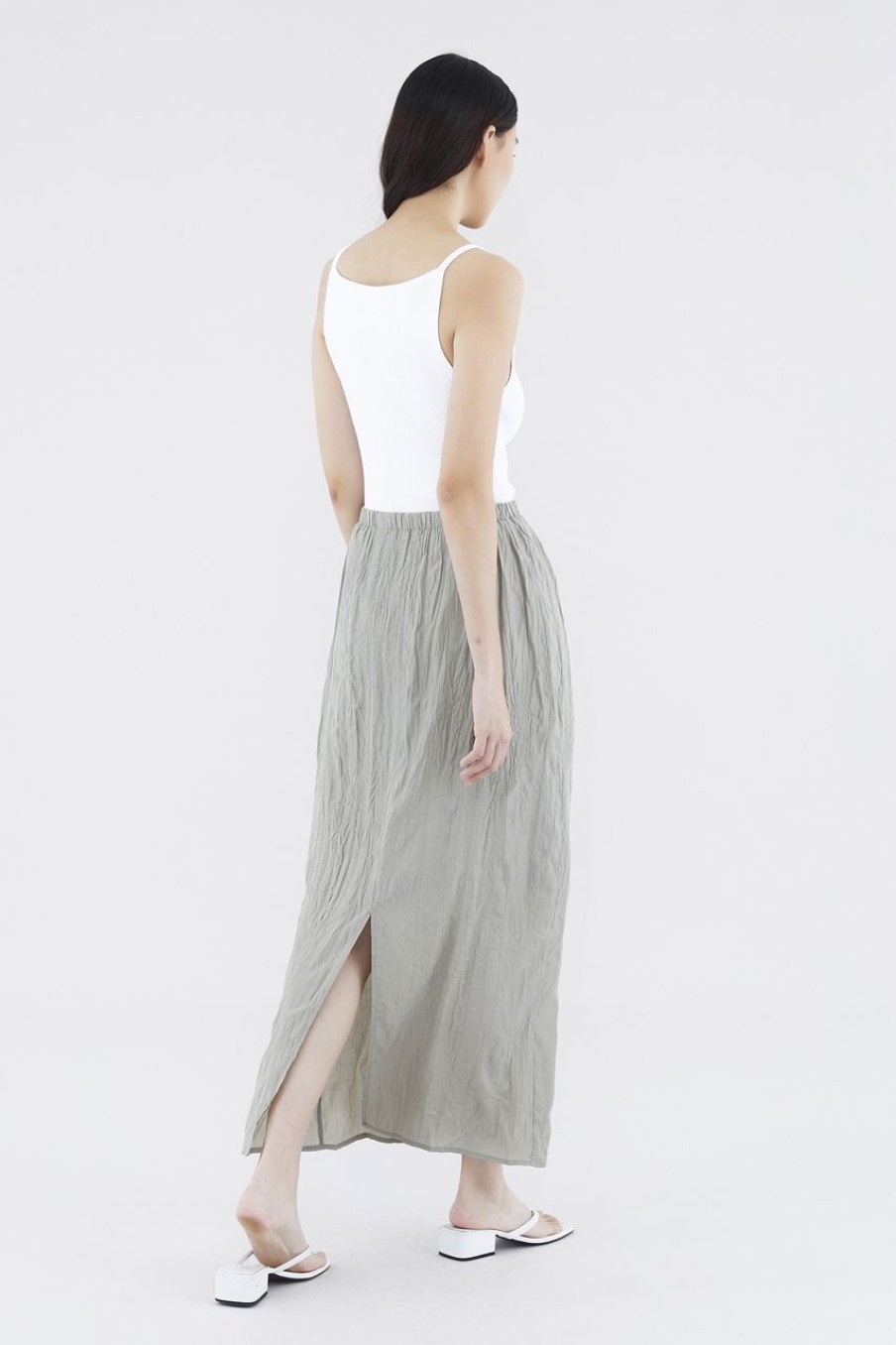 Women The Editor's Market Skirts | Synvere Drawstring Straight Skirt Stone