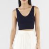 Women The Editor's Market Tops | Felice V-Neck Crop Tank Eclipse