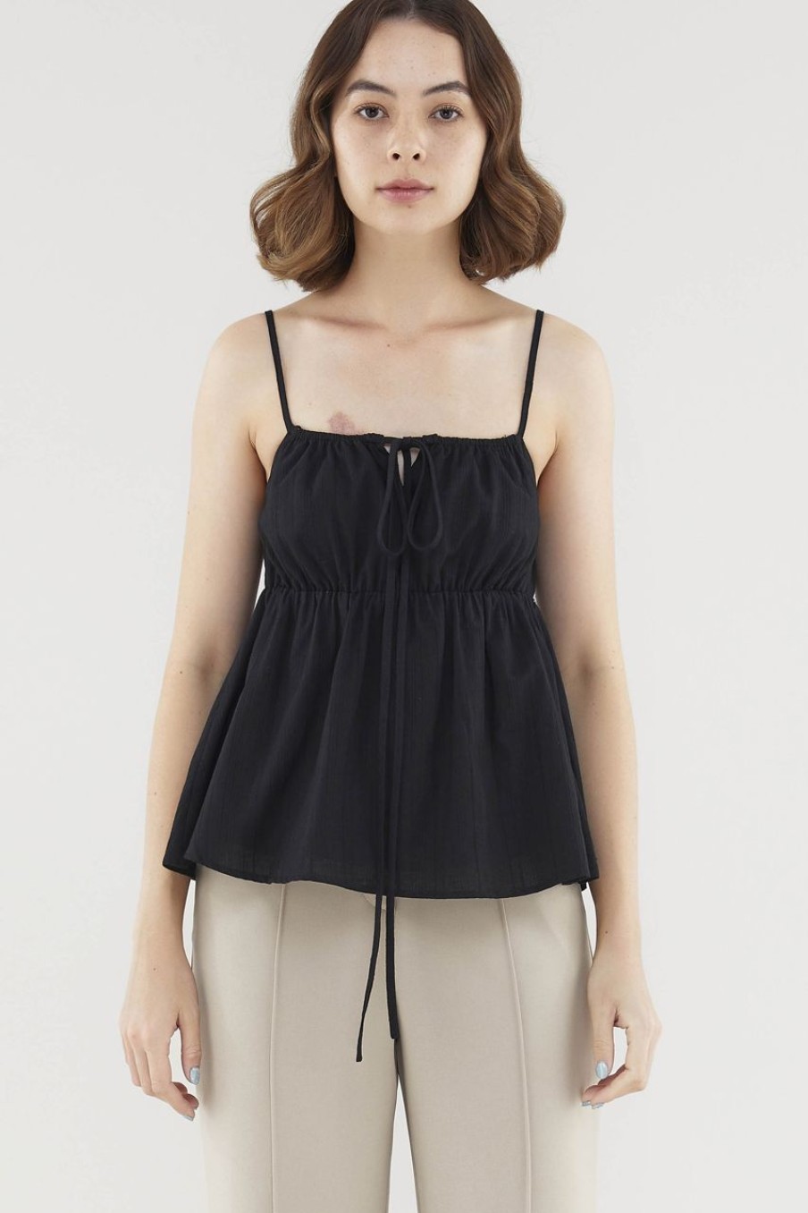 Women The Editor's Market Tops | Sherlyn Babydoll Top Black