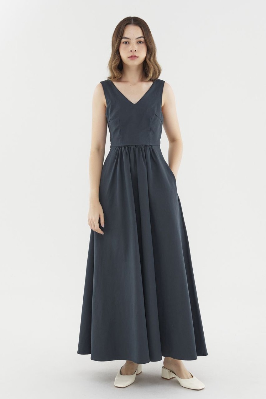 Women The Editor's Market Dresses | Taria Open-Back Dress Navy Blue