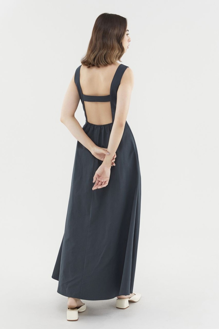 Women The Editor's Market Dresses | Taria Open-Back Dress Navy Blue