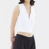 Women The Editor's Market Tops | Lyndor Polo Knit Tank Optic White