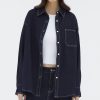 Women The Editor's Market Tops | Flyde Denim Shirt Indigo Blue