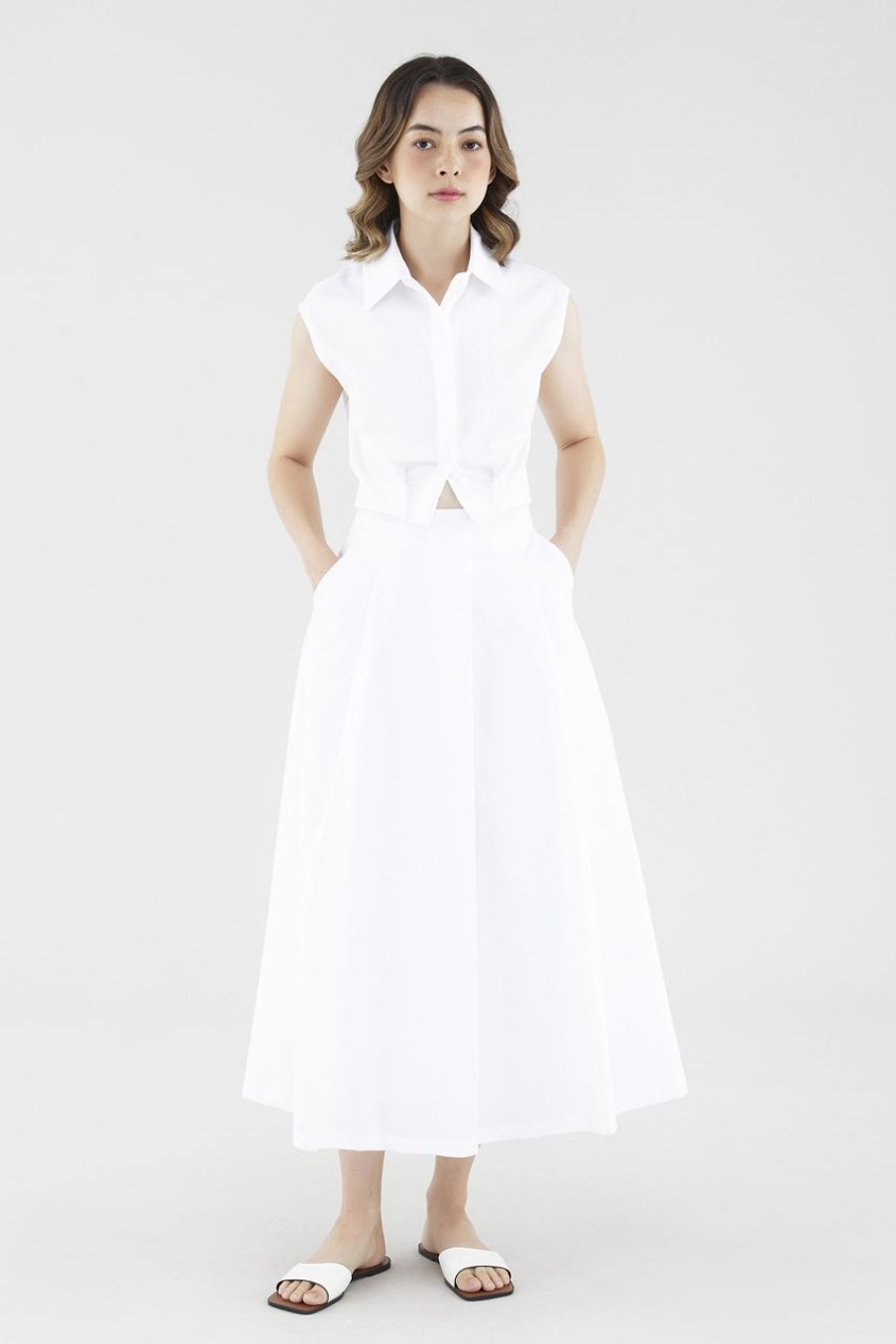 Women The Editor's Market Skirts | Nebula Pleated Skirt White