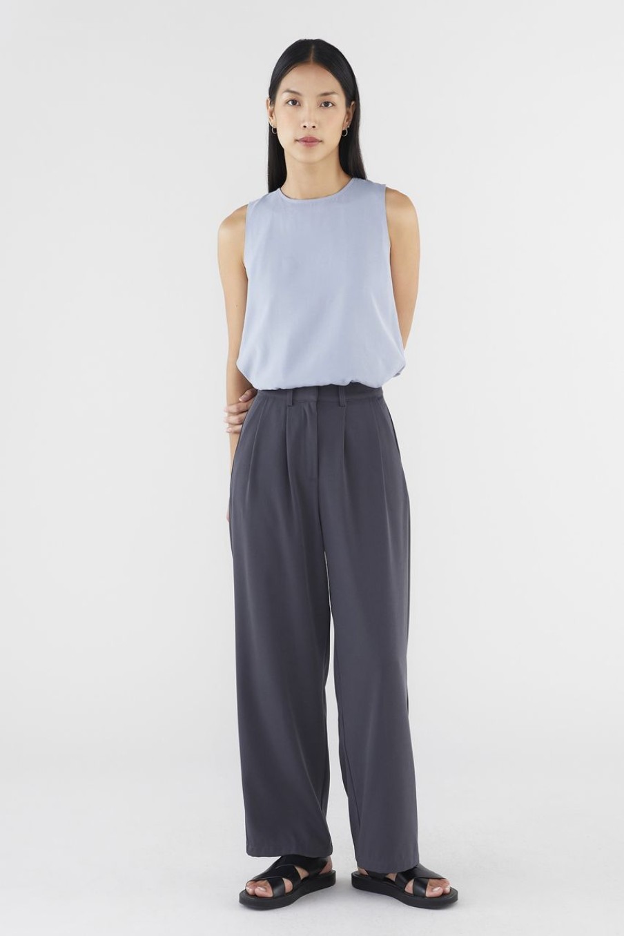 Women The Editor's Market Pants | Lorele Wide Leg Pants Shadow