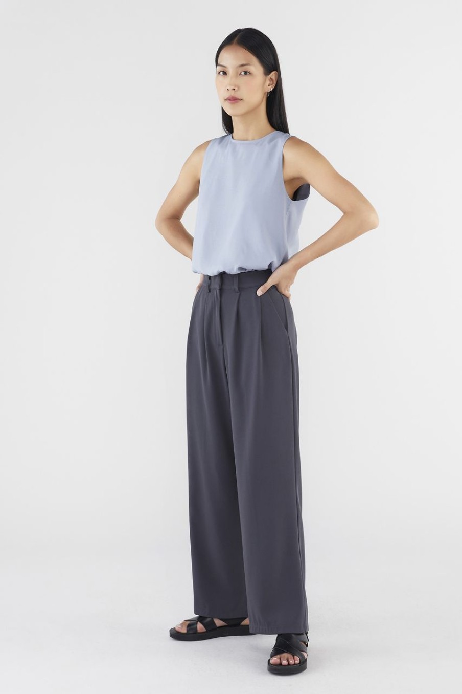 Women The Editor's Market Pants | Lorele Wide Leg Pants Shadow