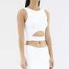 Women The Editor's Market Tops | Felisca Cut-Out Crop Tank Optic White