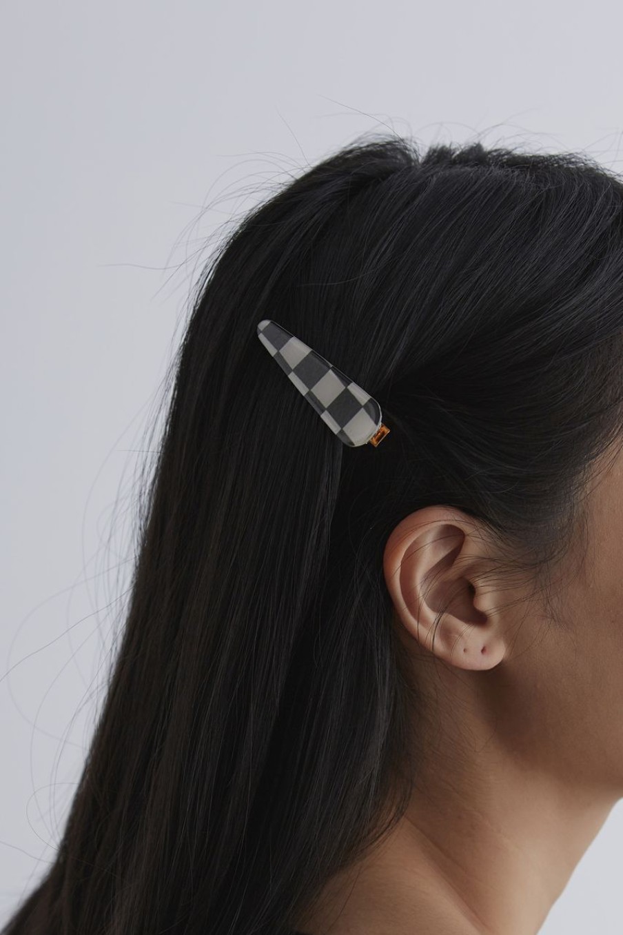 Women Afterall Hair Accessories | Glenda Hair Clip Ivory/Black Checks