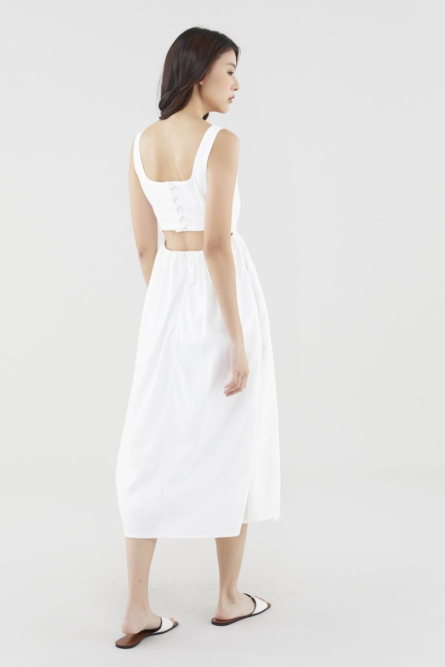 Women The Editor's Market Dresses | Gerica Back Cut-Out Dress White