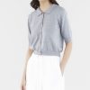 Women The Editor's Market Tops | Elsee Knit Polo Tee Heather Grey