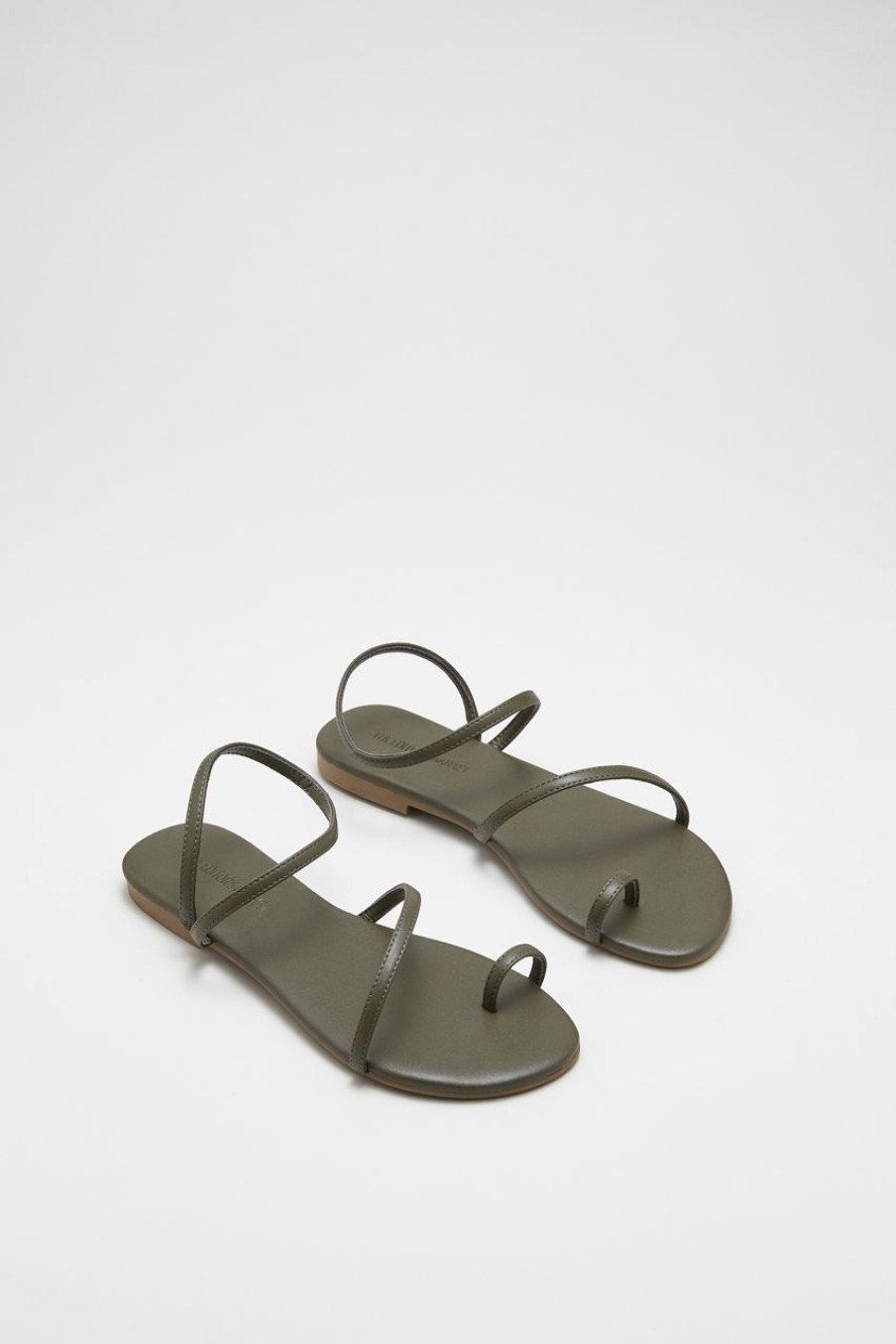 Women The Editor's Market Flats | Lexa Sandals Olive