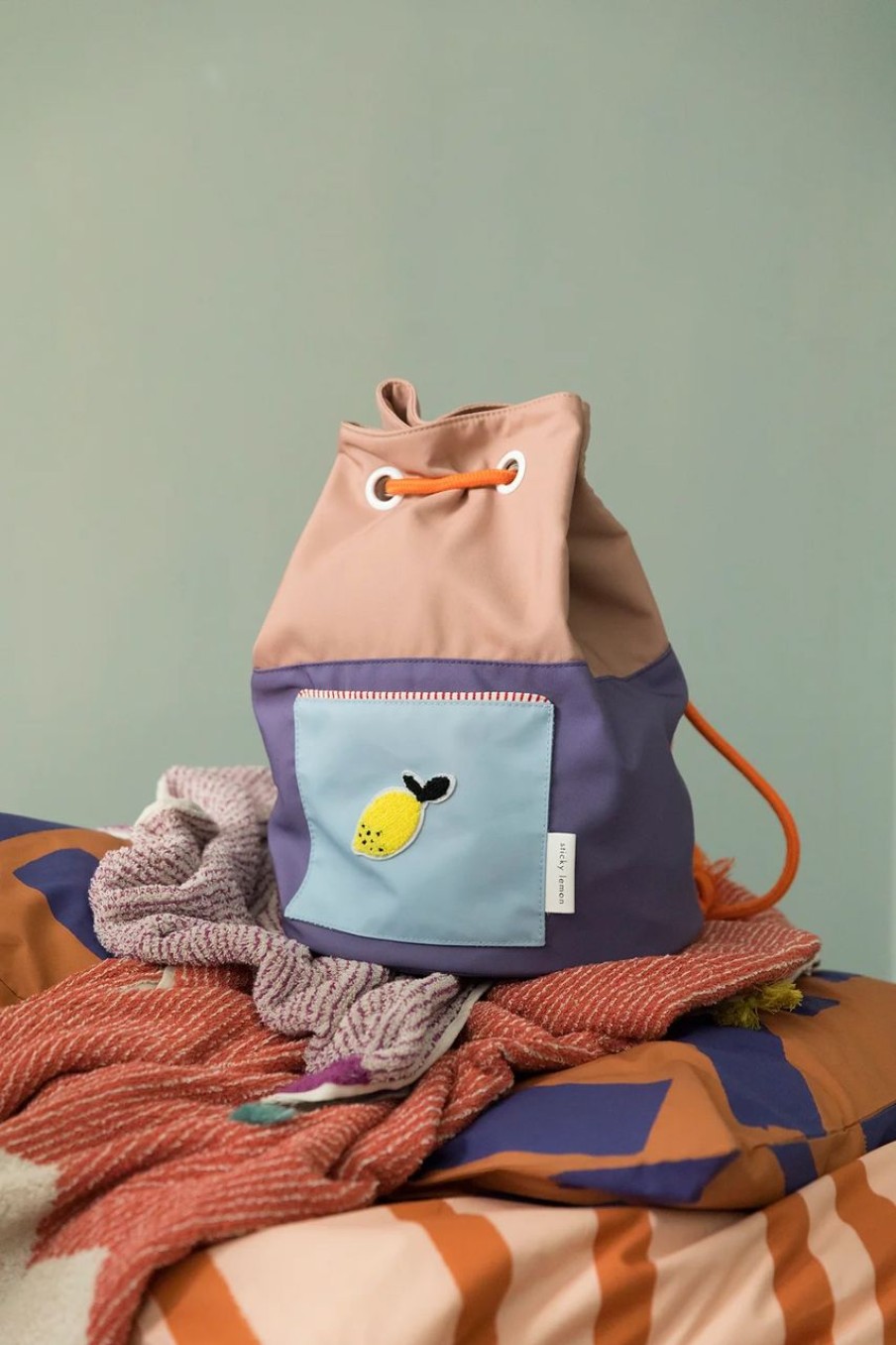 Kids Evryday Studios | Sticky Lemon Colourblock Knapsack Chocolate Au Lait