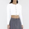 Women The Editor's Market Tops | Daena Button-Down Knit Top White