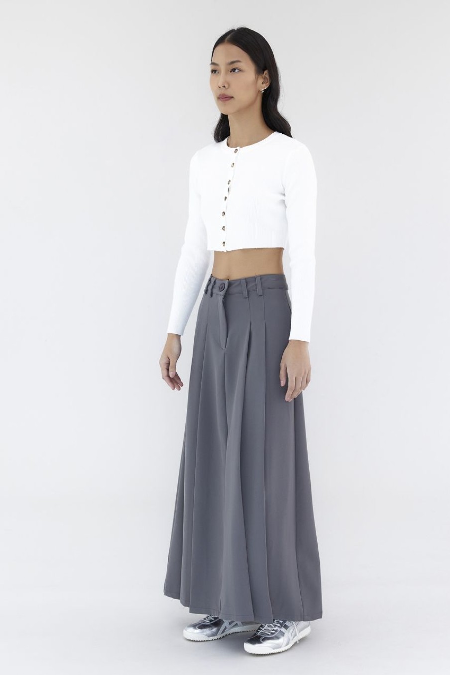 Women The Editor's Market Tops | Daena Button-Down Knit Top White