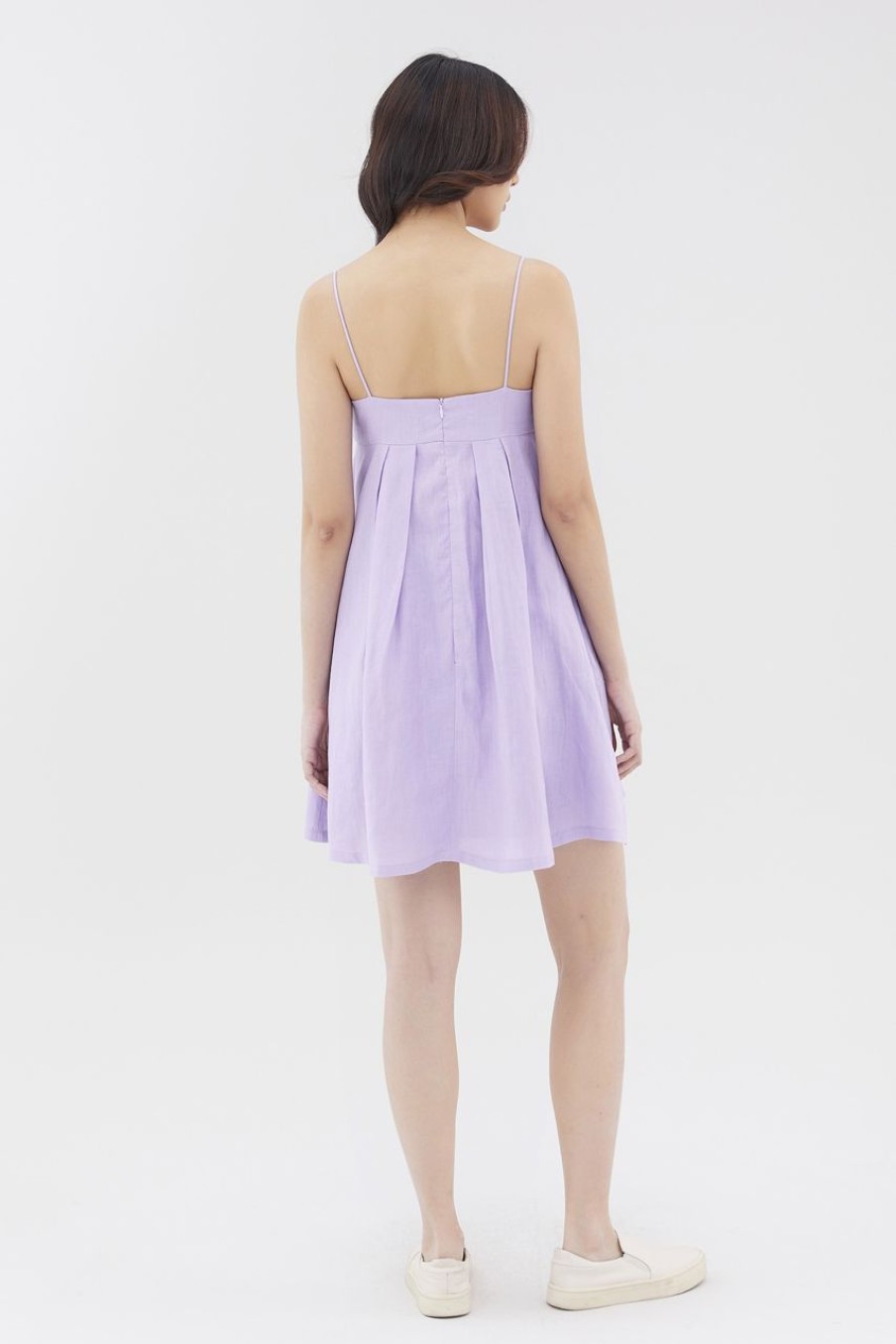 Women The Editor's Market Dresses | Chesca Linen Pleated Dress Lavender