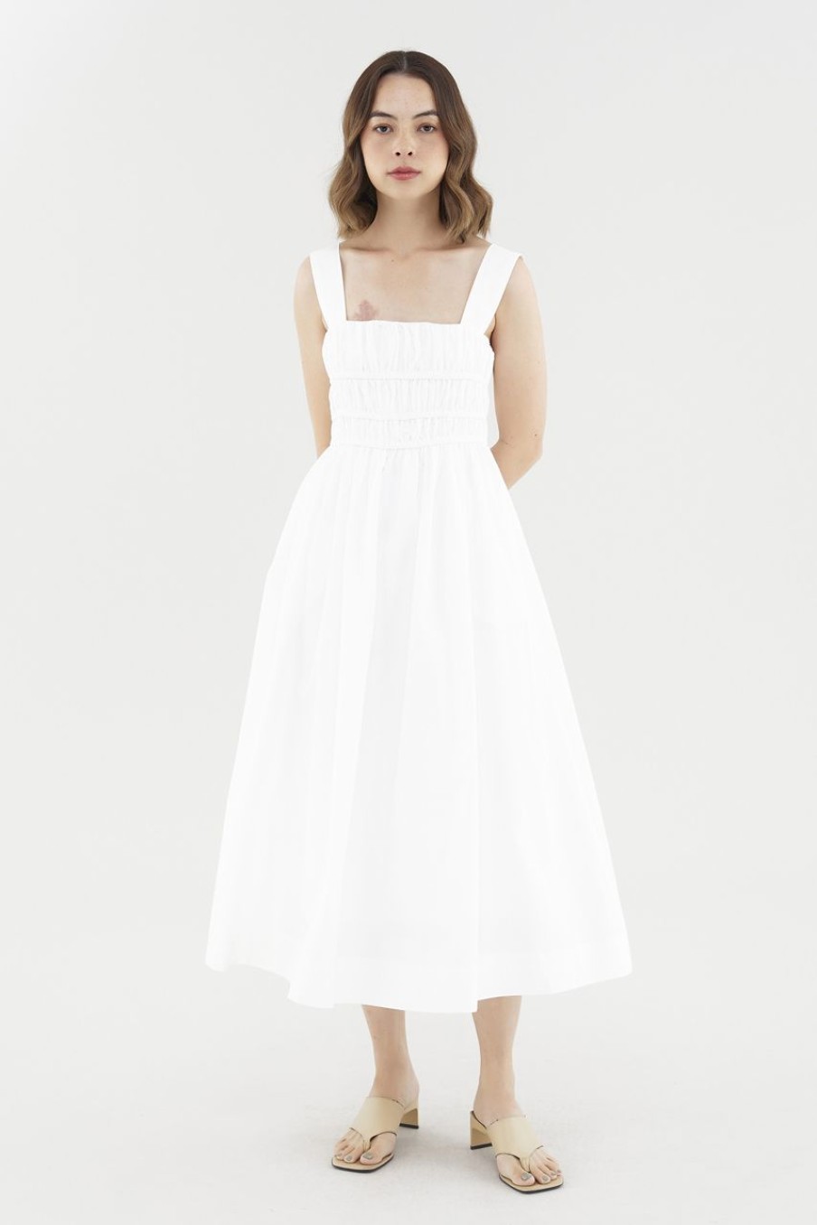 Women The Editor's Market Dresses | Stefani Ruched Dress White