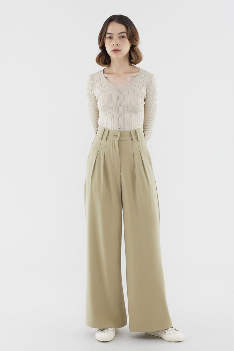 Women The Editor's Market Pants | Betsey Wide-Leg Pants Husk