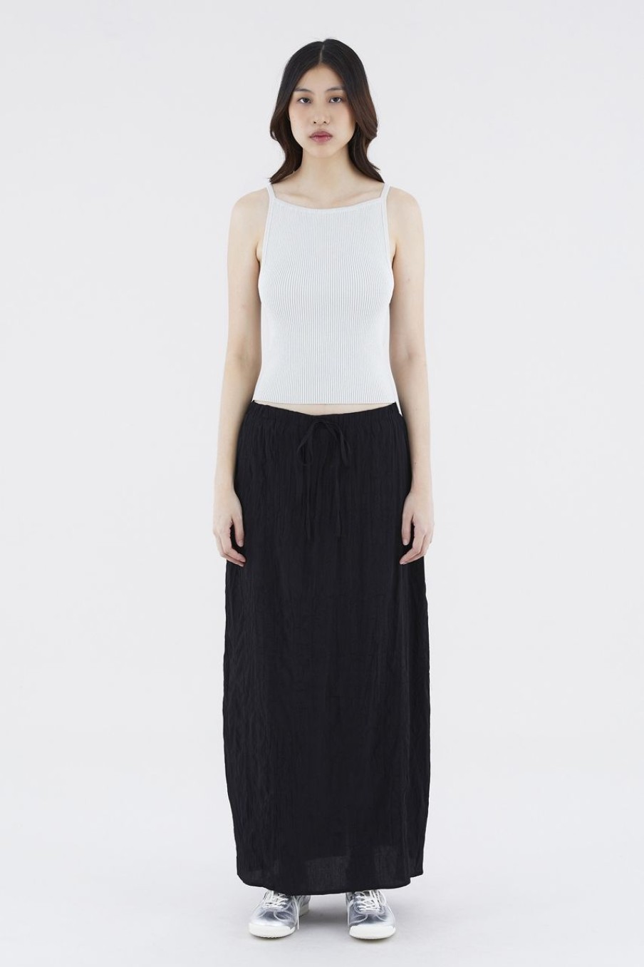 Women The Editor's Market Skirts | Synvere Drawstring Straight Skirt Black