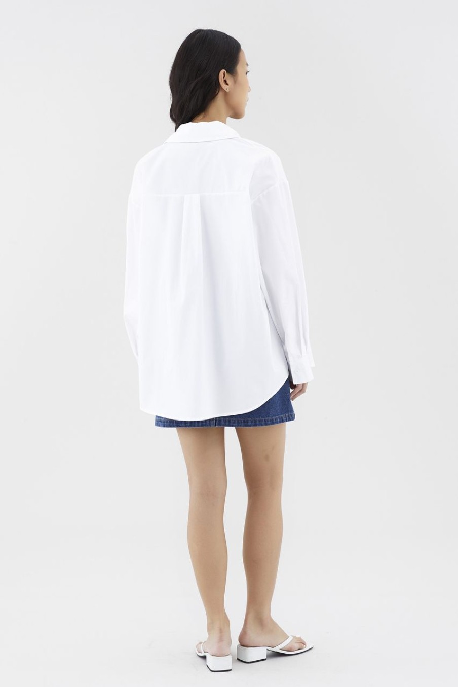 Women The Editor's Market Tops | Julissa Oversized Shirt Optic White